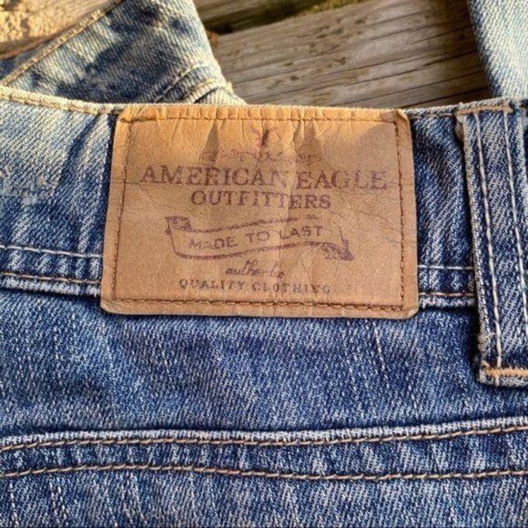 Vtg 90s American Eagle Jeans Super Low Rise Bootcut Distressed Sz 4P Hong Kong - Picture 11 of 14